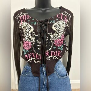 Y2k Fashion Nova Graphic Crop top